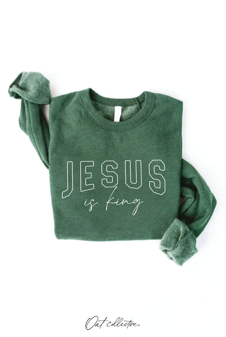 JESUS IS KING Graphic Sweatshirt - Relaxed Fit