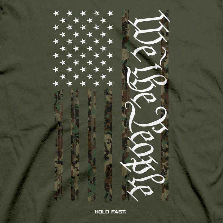 HOLD FAST Mens T-Shirt We The People Camo: Military Green / 2X-Large