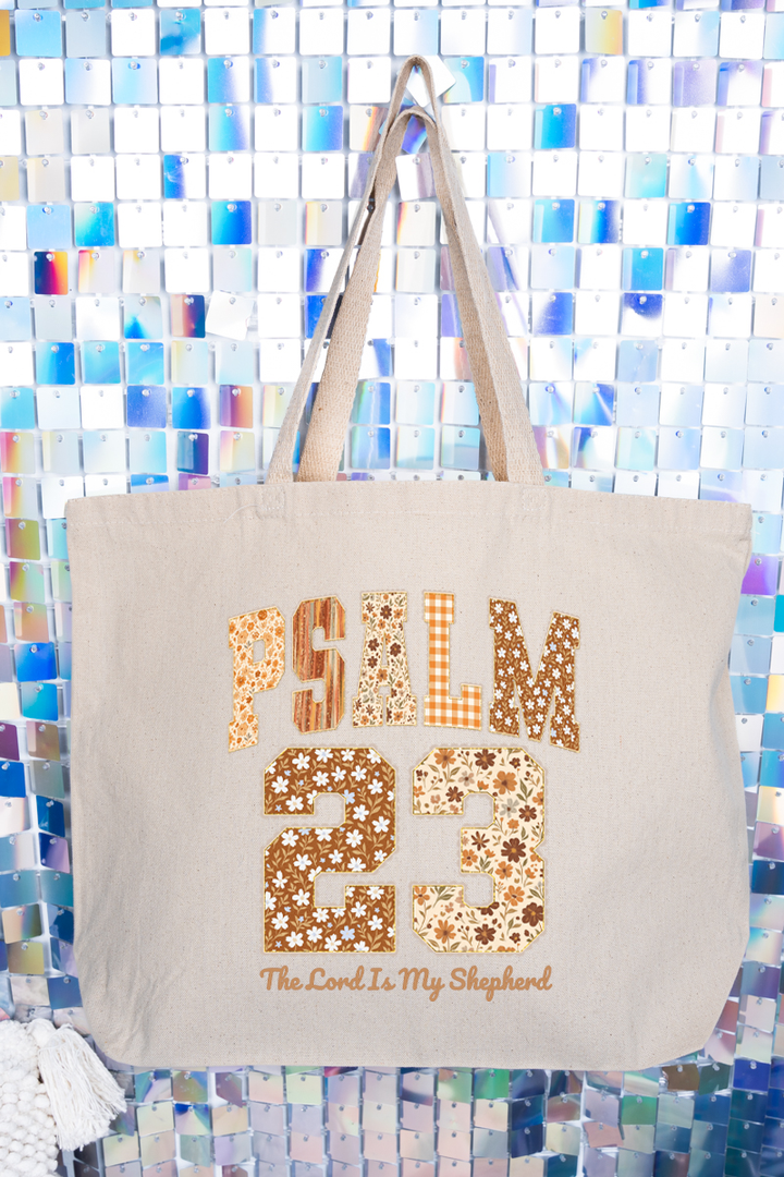 Wholesale Accessory Market - Floral Psalm 23 Canvas Jumbo Tote