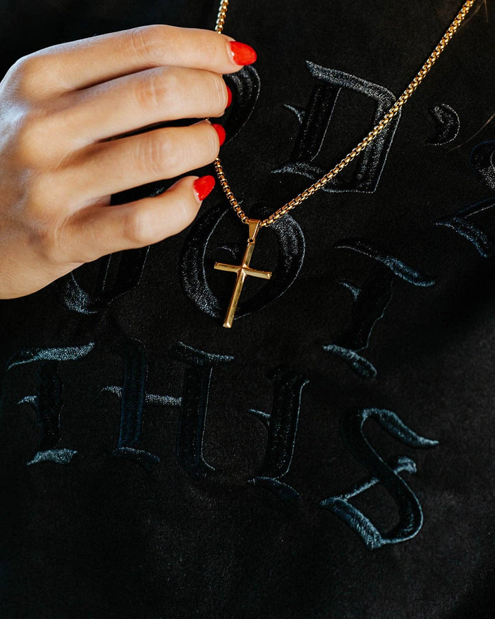 In God We Must - Gold Cross Necklace