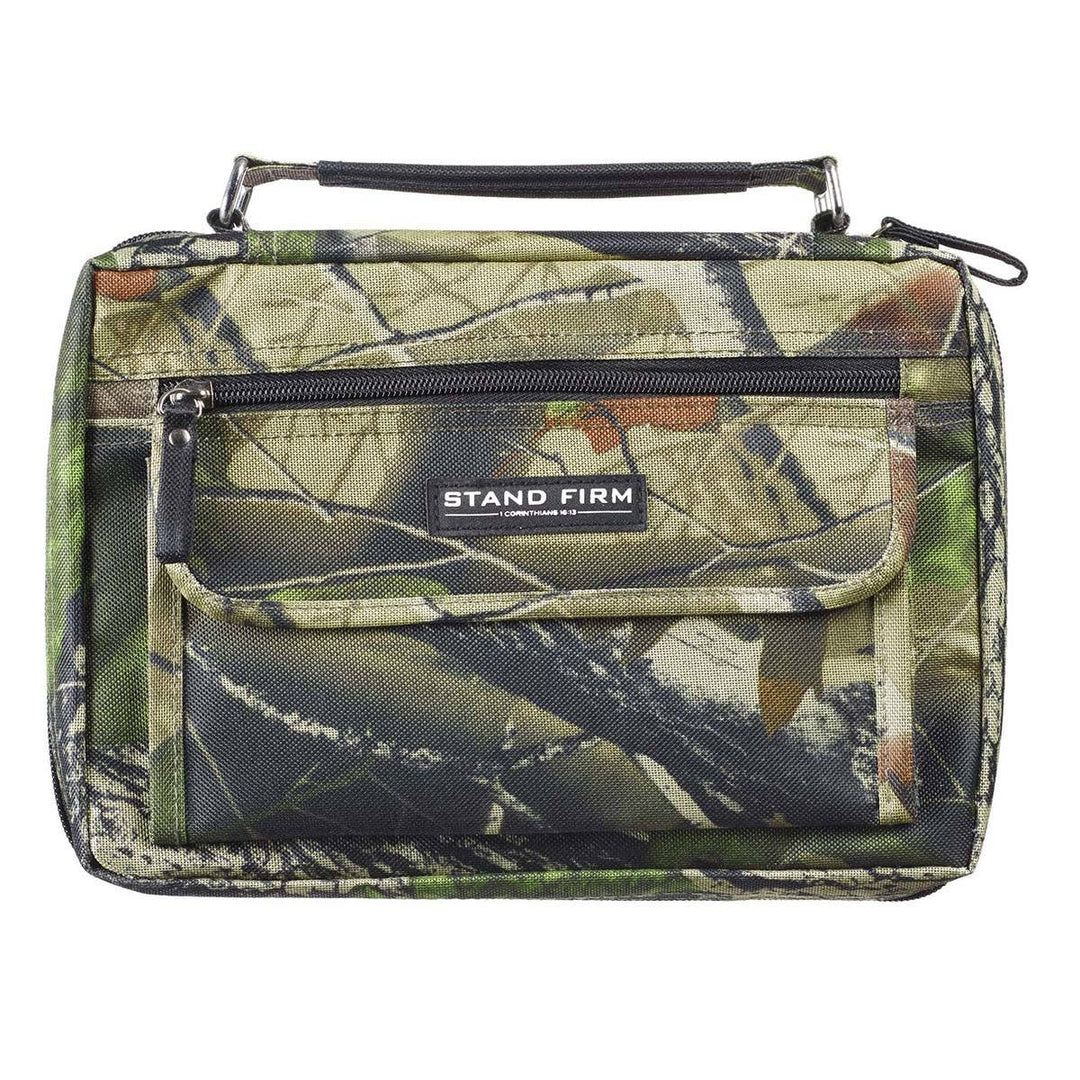 Christian Art Gifts - Bible Cover Organizer Camouflage Stand Firm 1 Cor 16:13