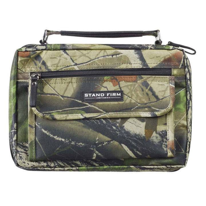 Christian Art Gifts - Bible Cover Organizer Camouflage Stand Firm 1 Cor 16:13