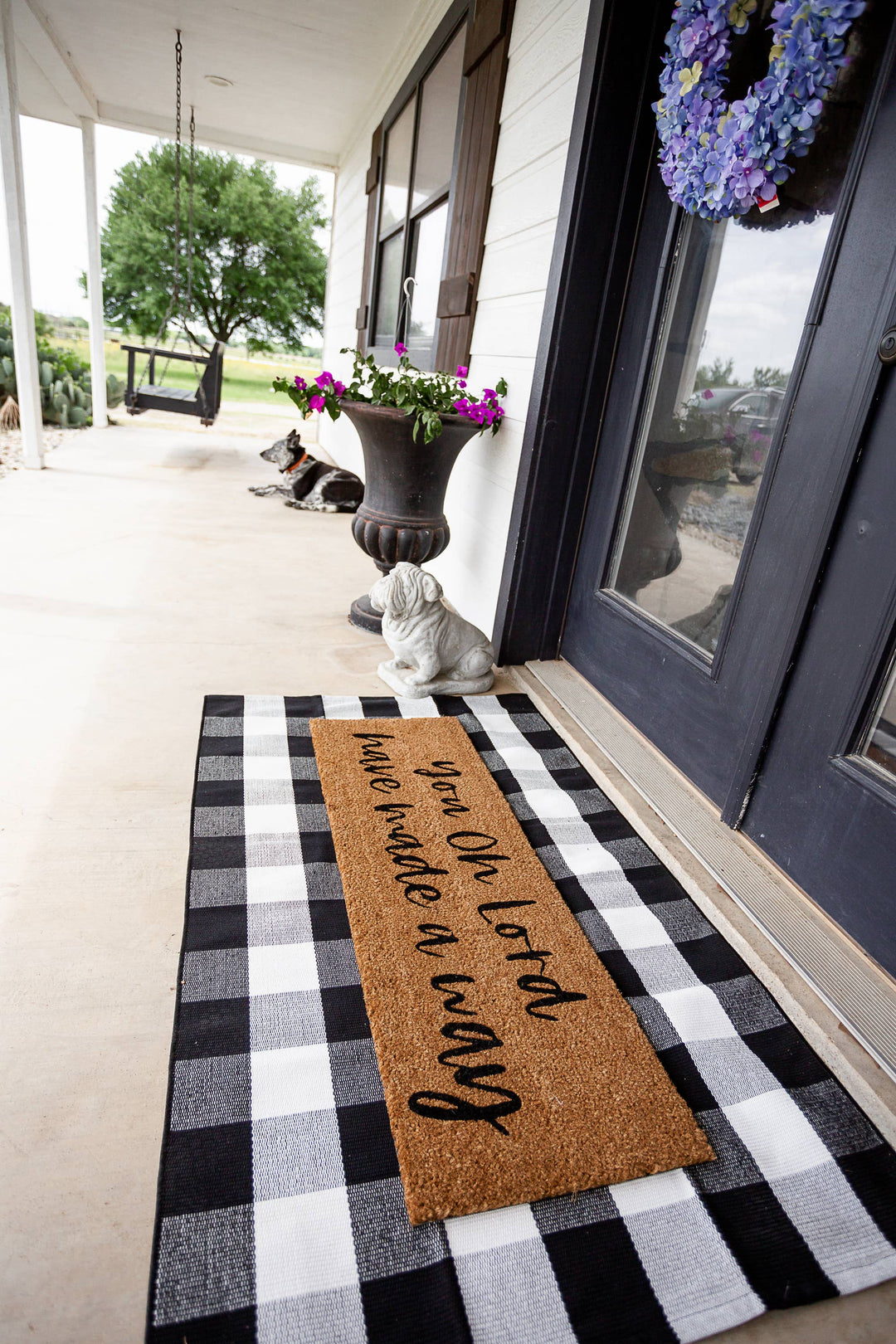 Modern Burlap - XL Doormat - You oh Lord have made a way (New Length)