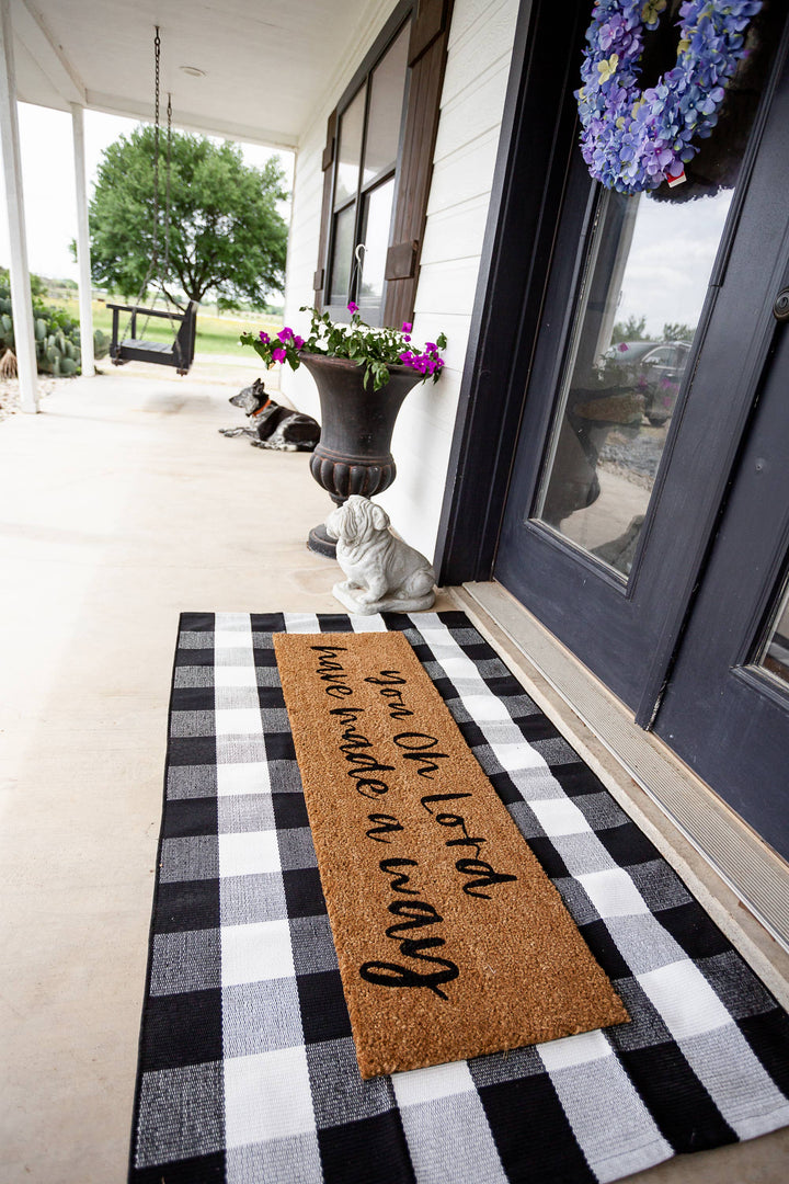 Modern Burlap - XL Doormat - You oh Lord have made a way (New Length)