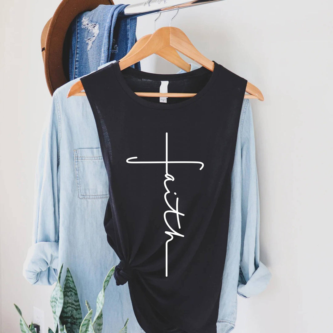 Faith Cross Graphic Jersey Tank Top