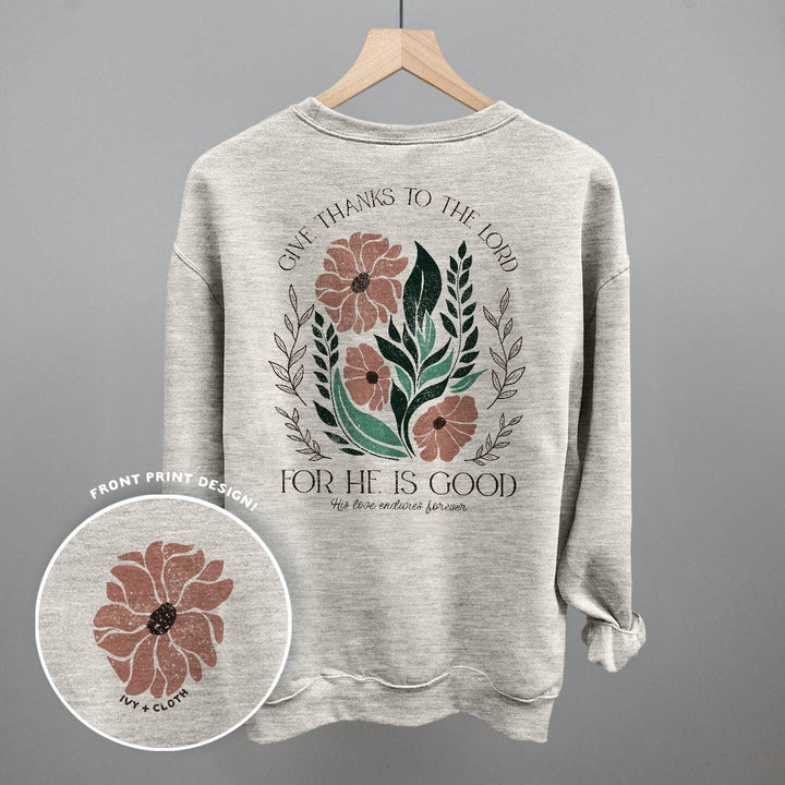 Ivy + Cloth - Give Thanks To The Lord Floral (Back Print)