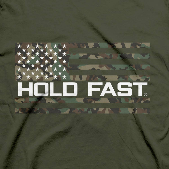 HOLD FAST Mens T-Shirt We The People Camo: Military Green / X-Large