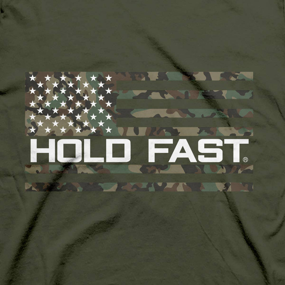 HOLD FAST Mens T-Shirt We The People Camo: Military Green / 2X-Large