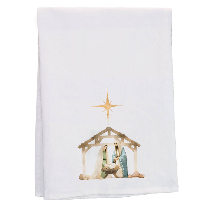Sincere Surroundings - Watercolor Nativity Stable - Tea Towels