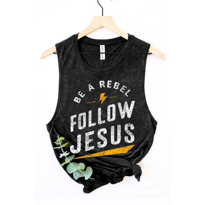 FOLLOW JESUS MINERAL GRAPHIC TANK TOP