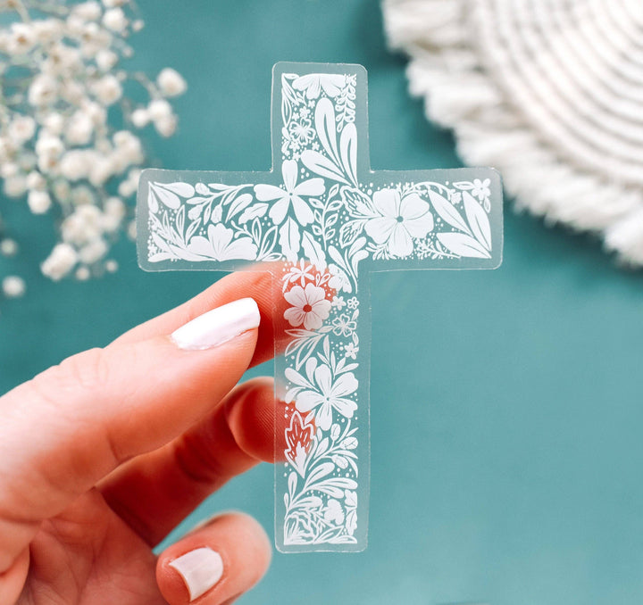 Cross Clear Vinyl Sticker