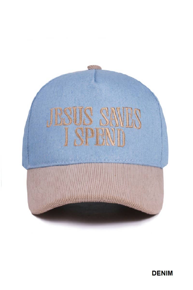 42POPS - `Jesus Lettering Two Tone Corduroy Cap
