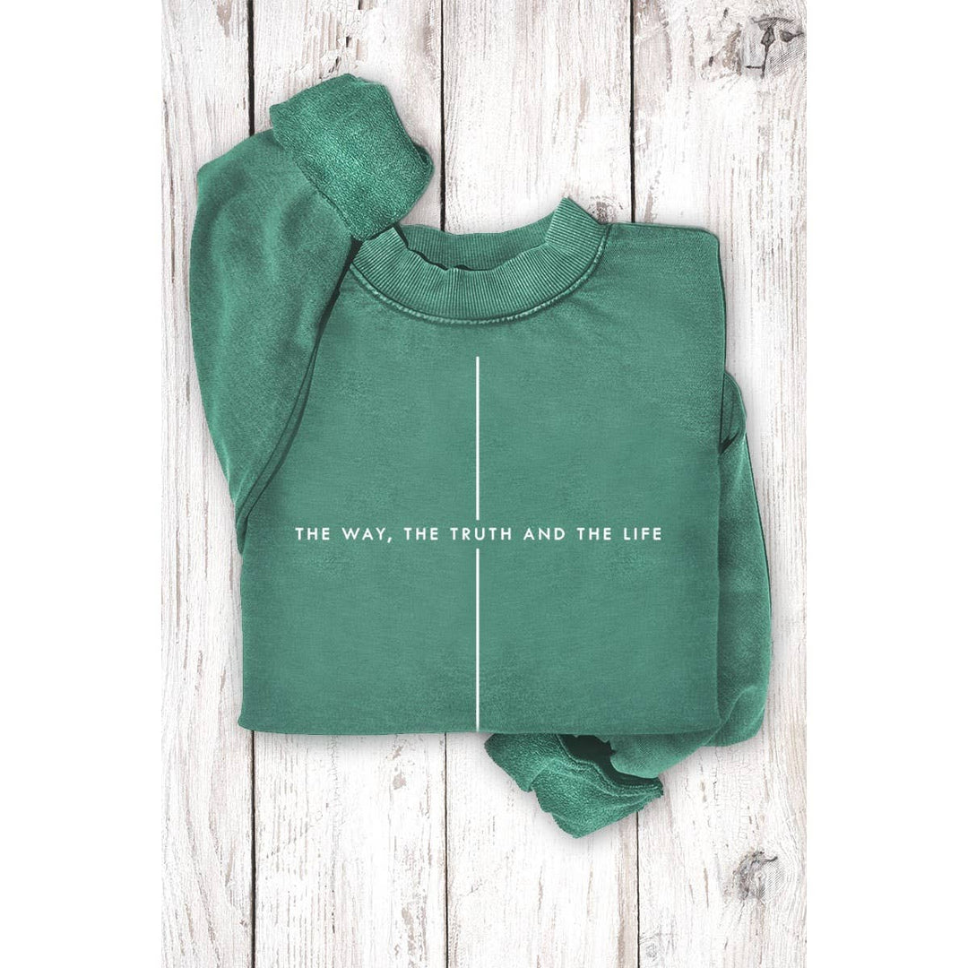 HRTandLUV - THE WAY THE TRUTH THE LIFE MINERAL GRAPHIC SWEATSHIRTS