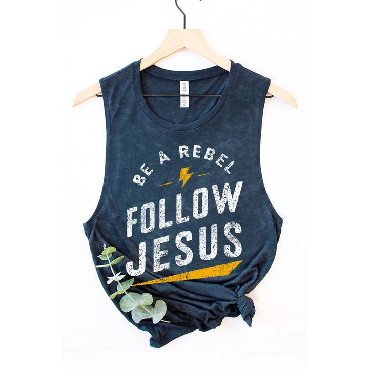 FOLLOW JESUS MINERAL GRAPHIC TANK TOP