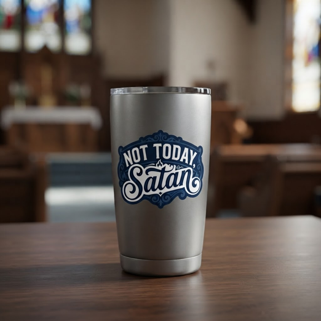 Sticky Sticker Guy - Not Today, Satan funny sticker - Southern Sayings