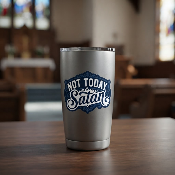 Sticky Sticker Guy - Not Today, Satan funny sticker - Southern Sayings