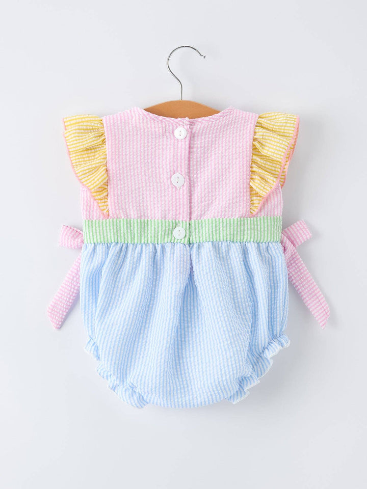 Jesus Loves Me "Embroidered Baby Girls Romper