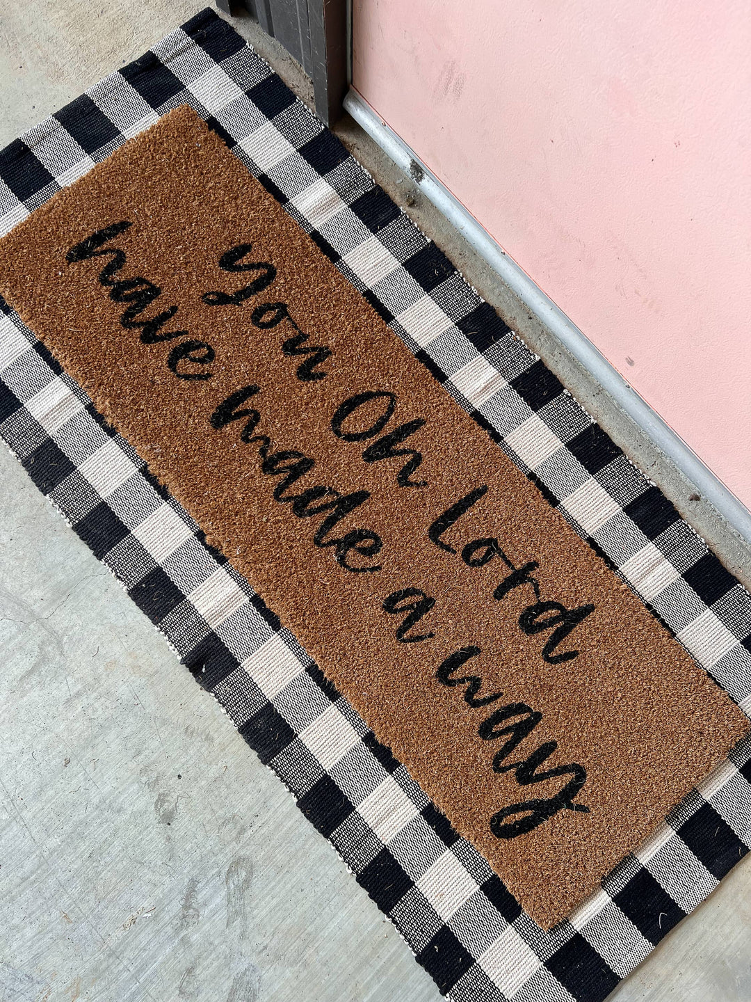 Modern Burlap - XL Doormat - You oh Lord have made a way (New Length)