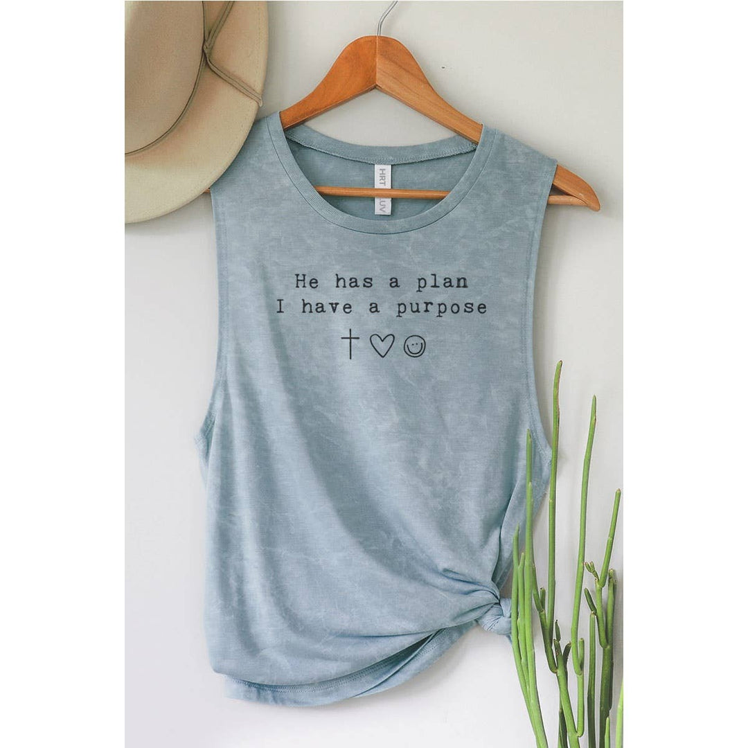HE HAS A PLAN MINERAL GRAPHIC TANK TOP