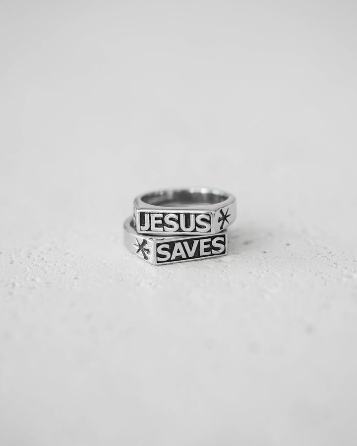 In God We Must - Jesus Saves Ring Set