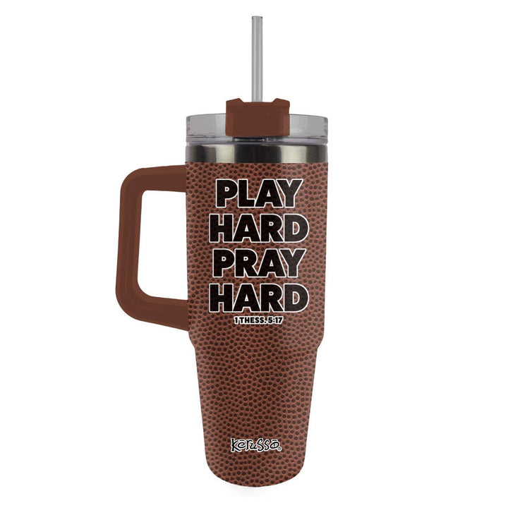 Kerusso 30 oz Stainless Steel Mug With Straw Pray Hard