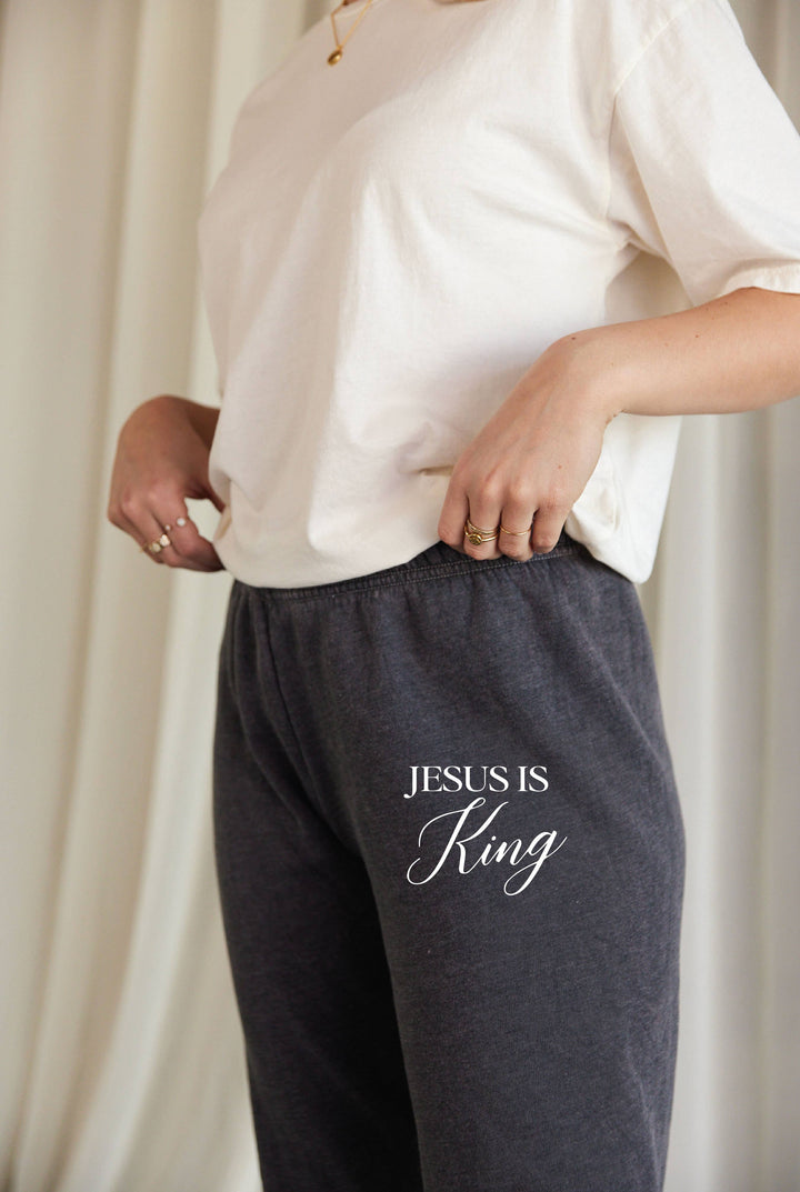 JESUS IS KING Mineral Jogger Sweatpants    : MINERAL BLACK / MEDIUM