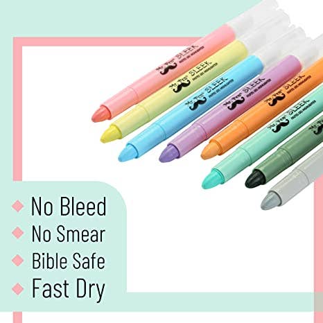Mr. Pen - Gel Highlighters, No Bleed, 8 Pack
