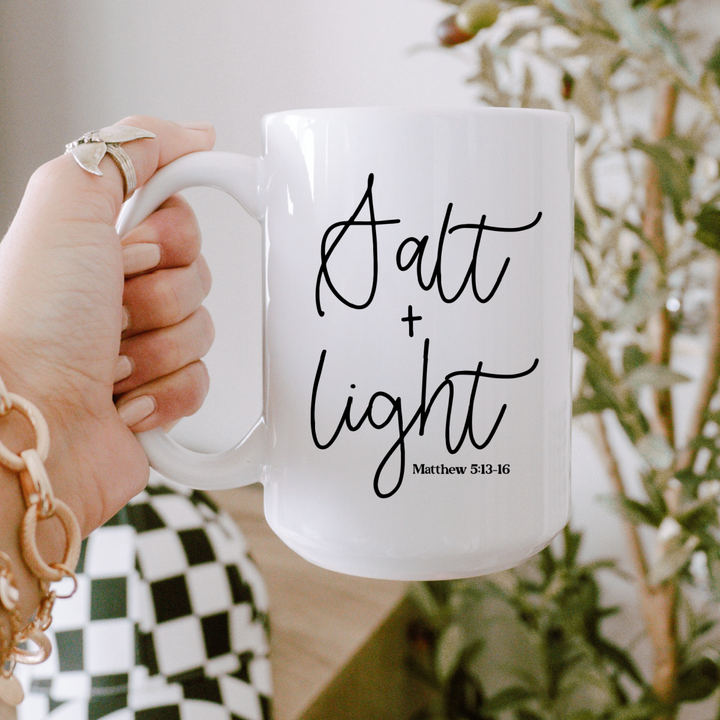 Salt + light, Christian mug, Christian gift, Scripture mug
