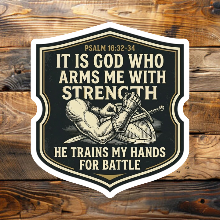Sticky Sticker Guy - Dude Set – Psalm 18:32-34 Rugged Scripture Sticker
