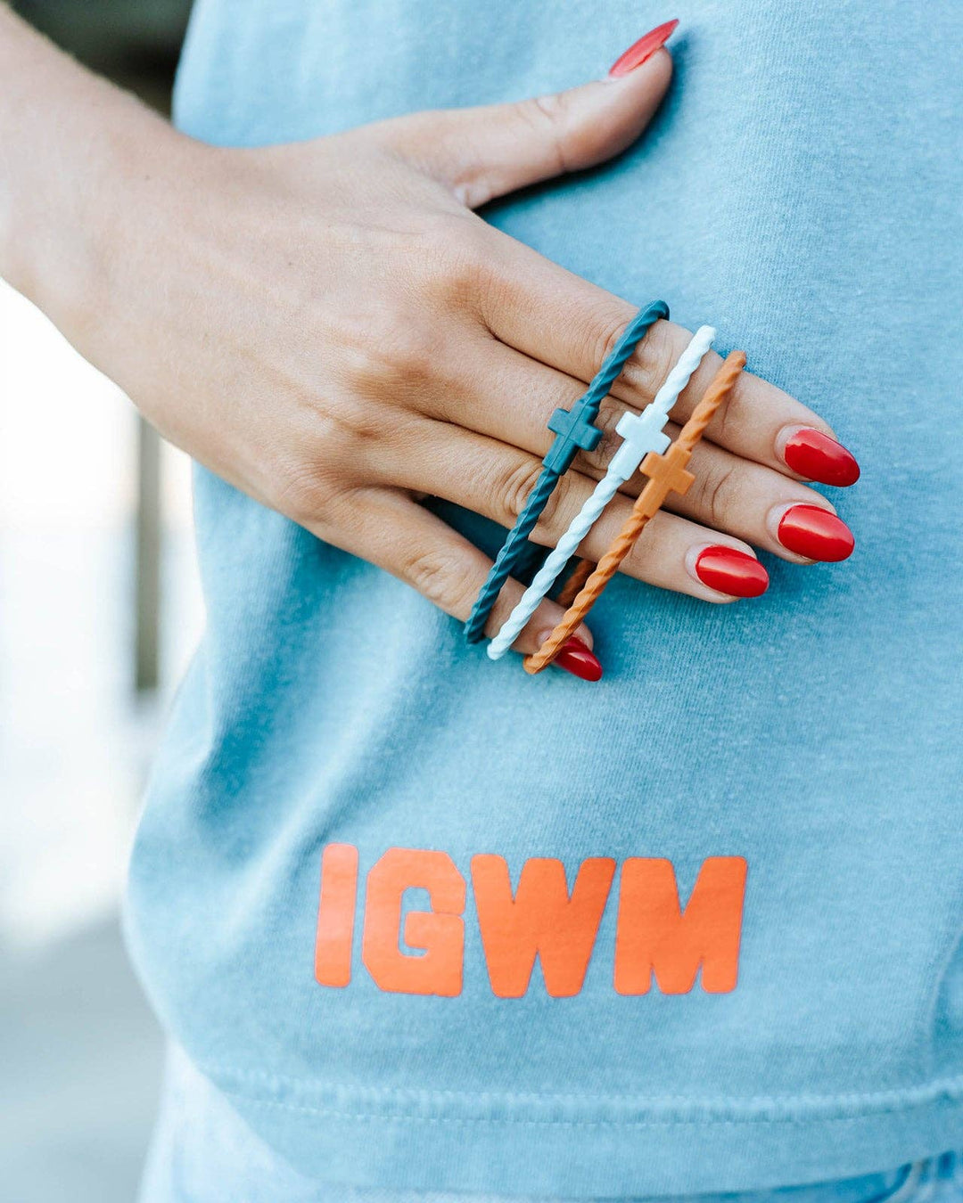 In God We Must - Infinity Cross Bracelets-Blue/Orange/Teal