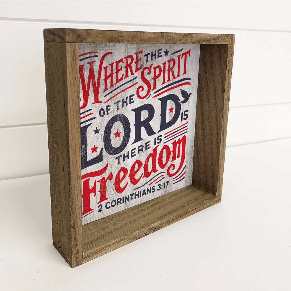 Spirit of the Lord Freedom - Scripture Word Art - Wood Frame