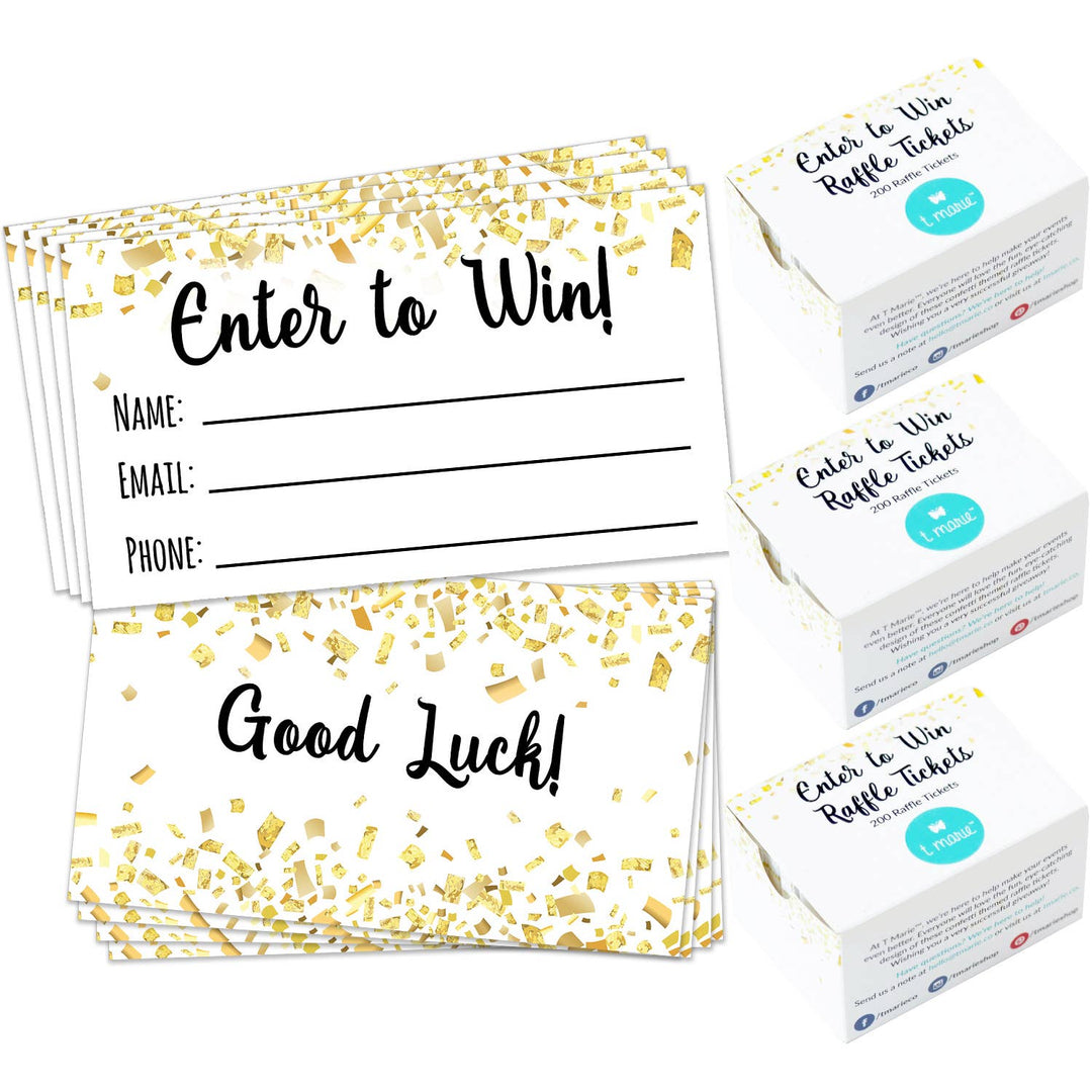 T Marie - 600 Raffle Tickets 3.5”x2” - Enter to Win Entry Form Cards