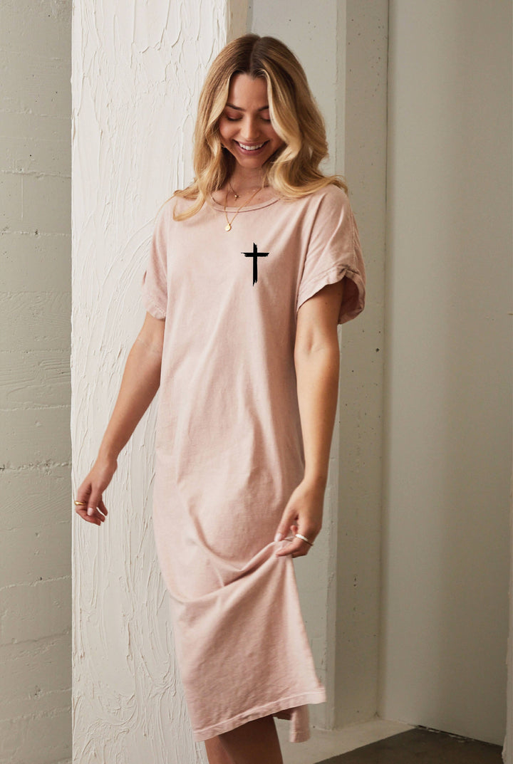 JESUS HAS MY BACK FRONT AND BACK    Mineral Graphic Dress