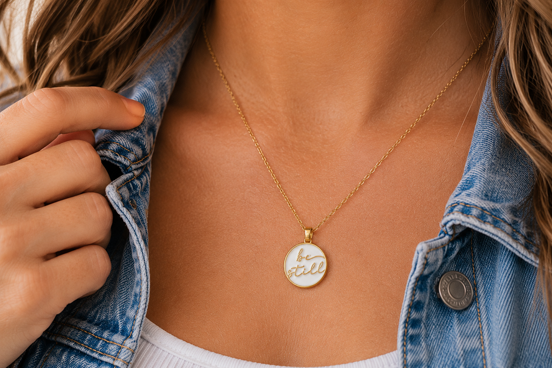 Missional Merch - Christian Necklace | Be Still | 18K Gold Jewelry Necklaces