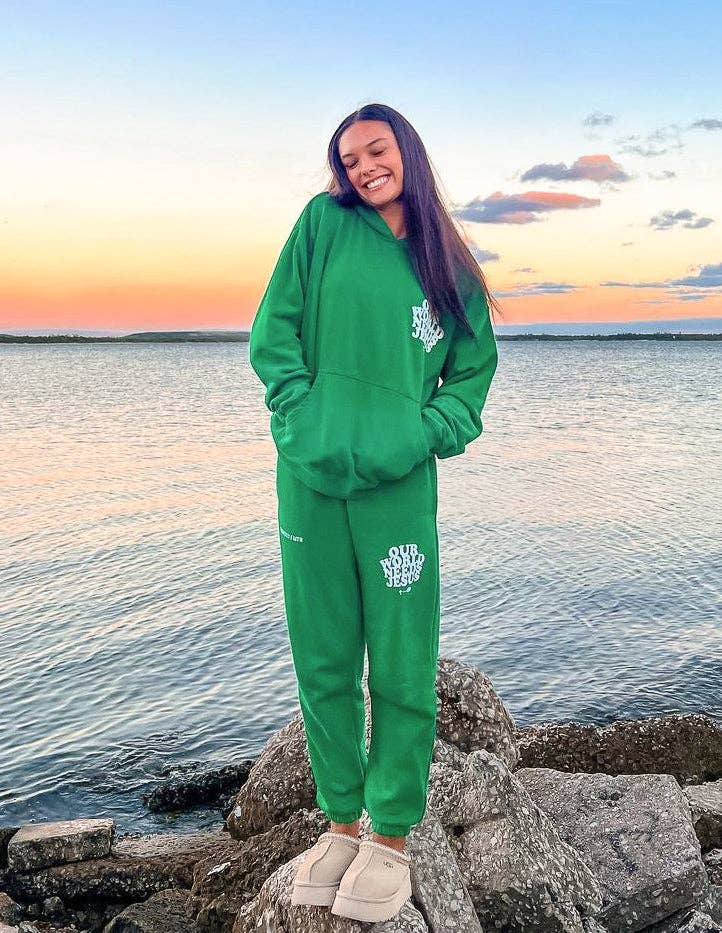 Our World Needs Jesus Unisex Sweatpant: L
