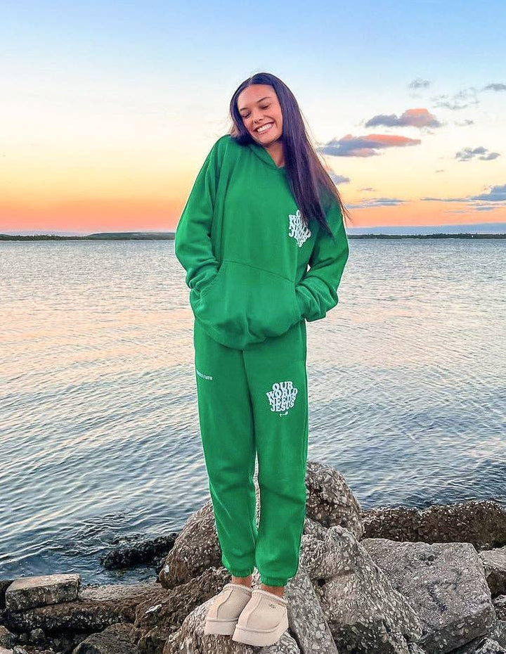 Our World Needs Jesus Unisex Sweatpant: L