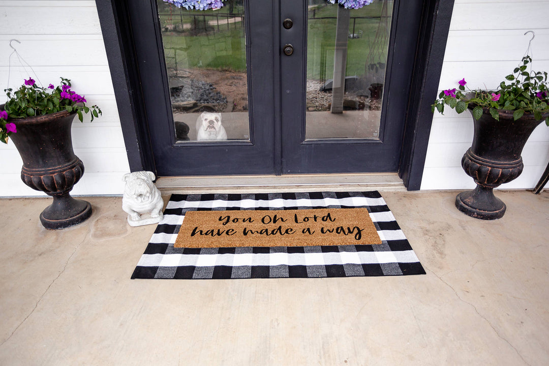 Modern Burlap - XL Doormat - You oh Lord have made a way (New Length)