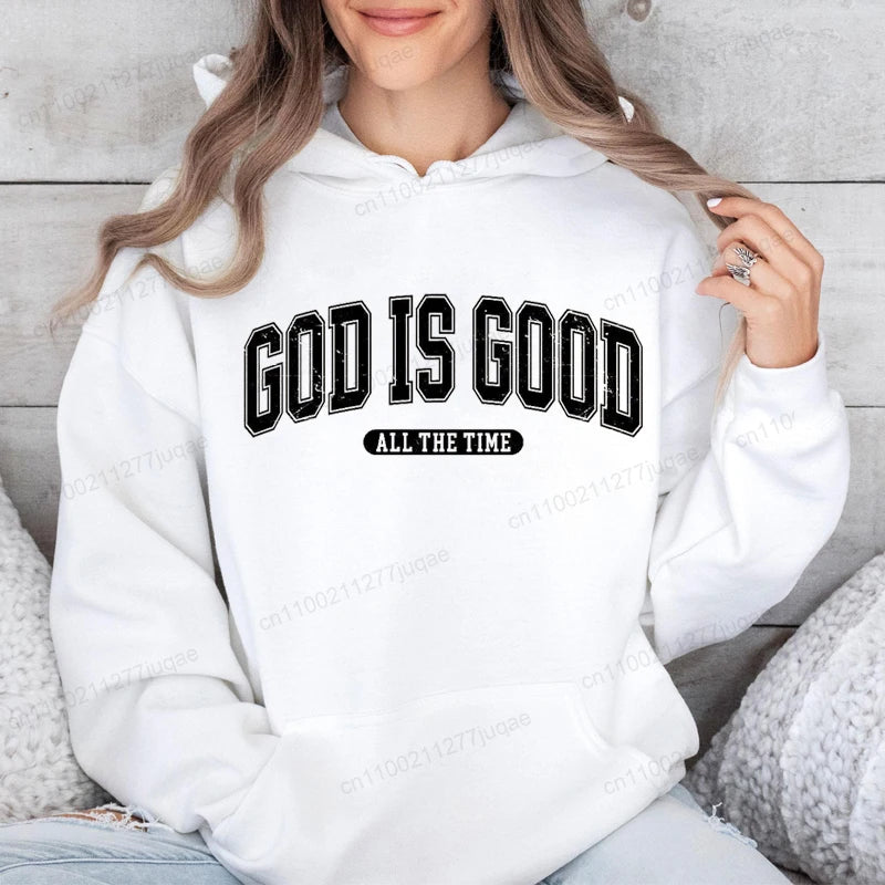 Retro Christian Sweatshirt,God Is Good All the Time Hoodie