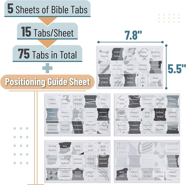 Mr. Pen - Gray Bible Tabs Laminated 75 Pack