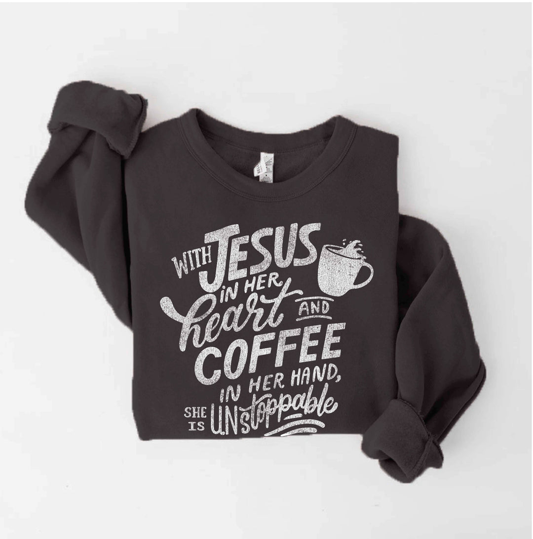 WITH JESUS IN HER HEART  Sweatshirt