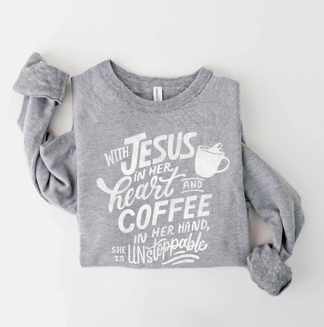 WITH JESUS IN HER HEART  Sweatshirt