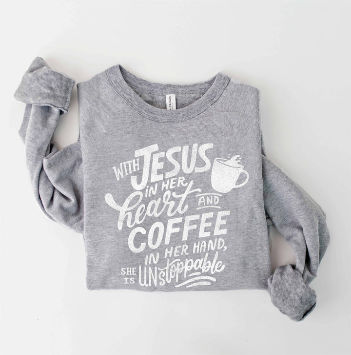 WITH JESUS IN HER HEART  Sweatshirt
