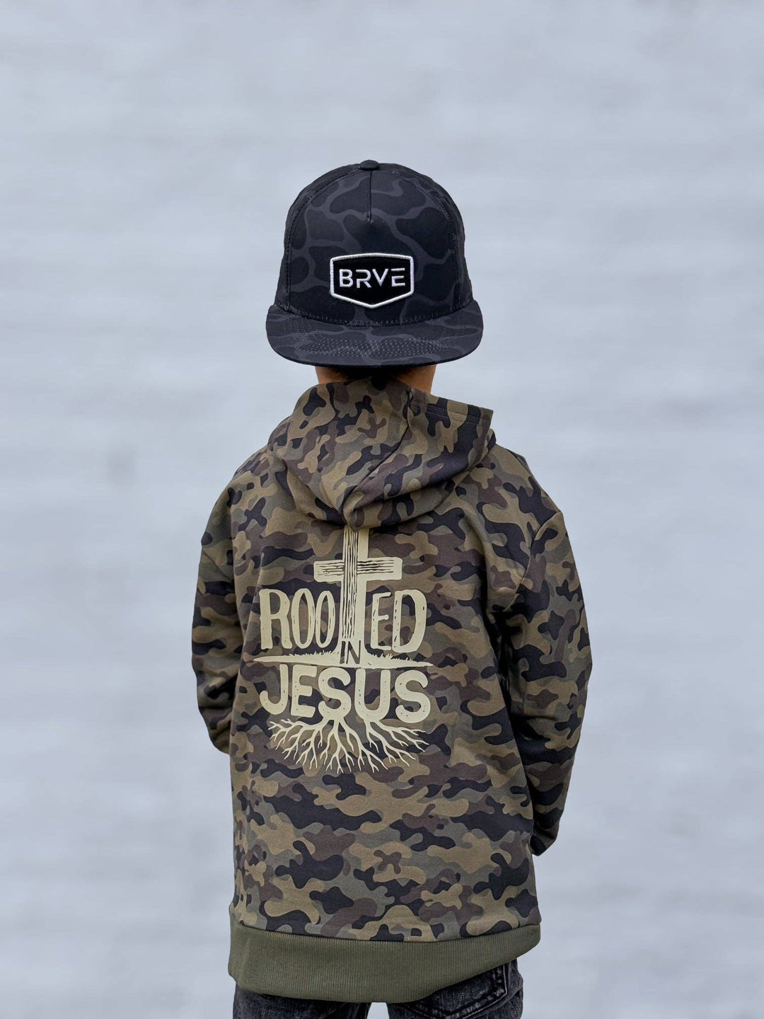BRVE by Fletch - Rooted In Jesus Kids Hoodie