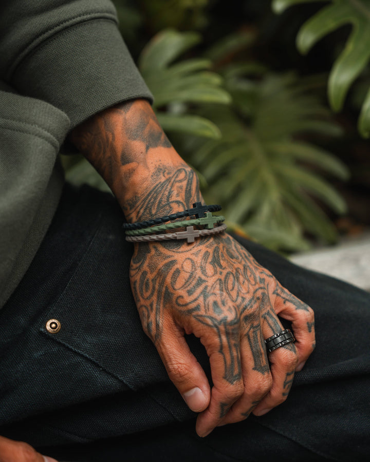 In God We Must - Infinity Cross Bracelets- Forest