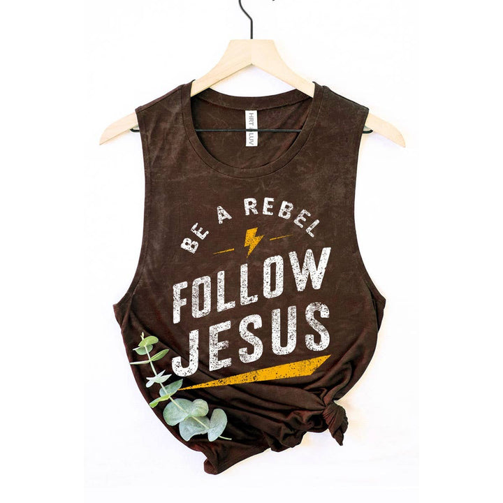 FOLLOW JESUS MINERAL GRAPHIC TANK TOP