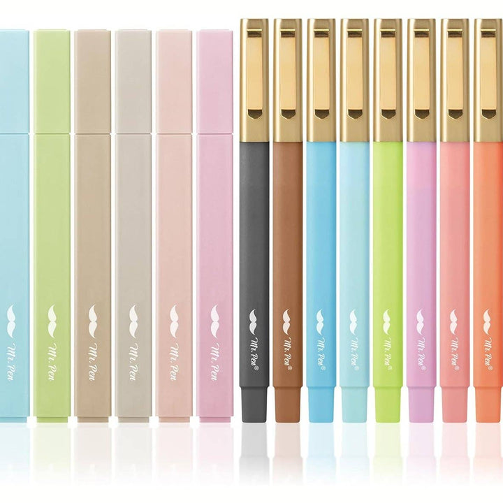 Mr. Pen - Bible Highlighters &amp; Pens No Bleed 16 Pack Pastel