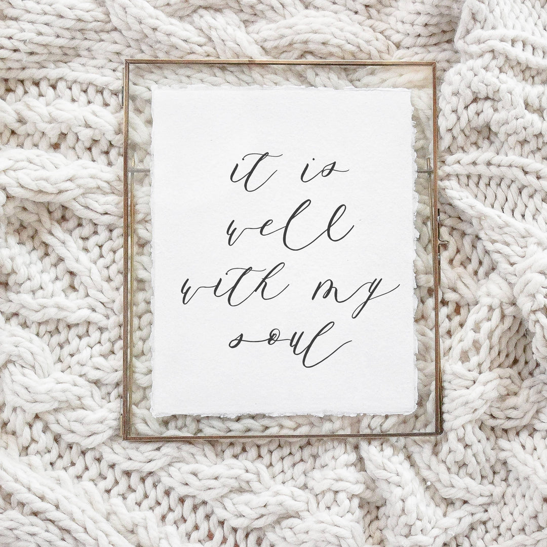 Glass Table Frames &amp; Cards - It is Well | Housewarming Gift
