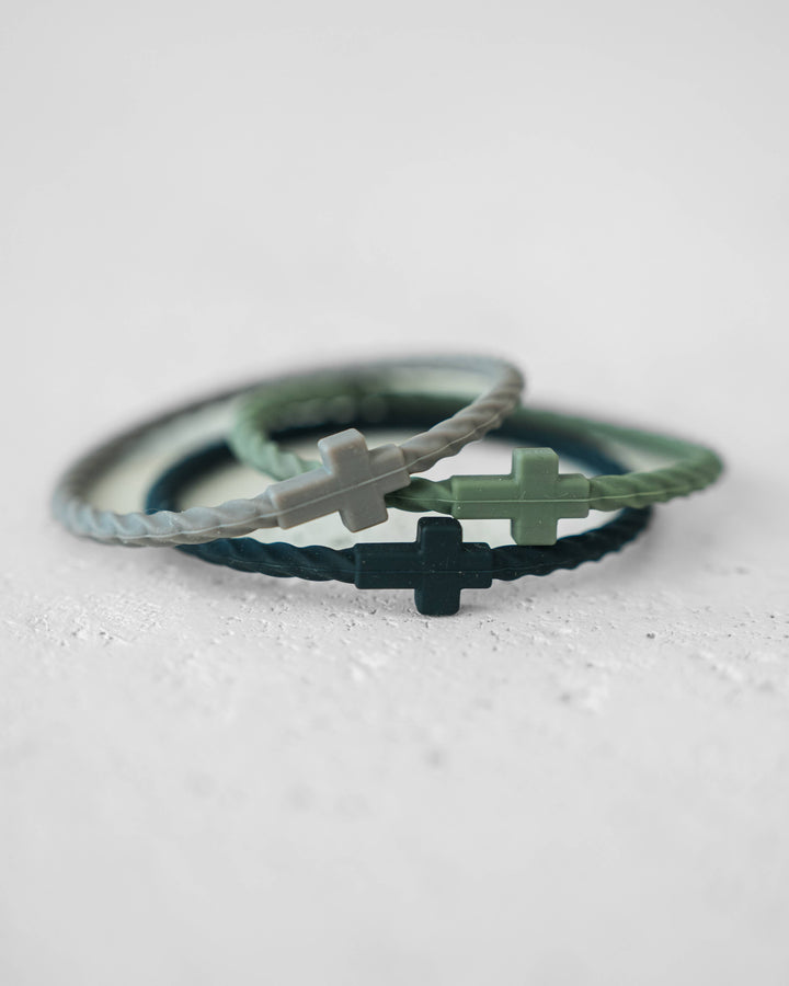 In God We Must - Infinity Cross Bracelets- Forest