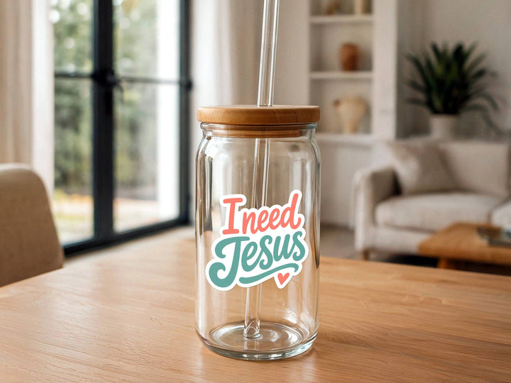 Missional Merch - I Need Jesus | Vinyl Christian Sticker | Bible Stickers Bulk