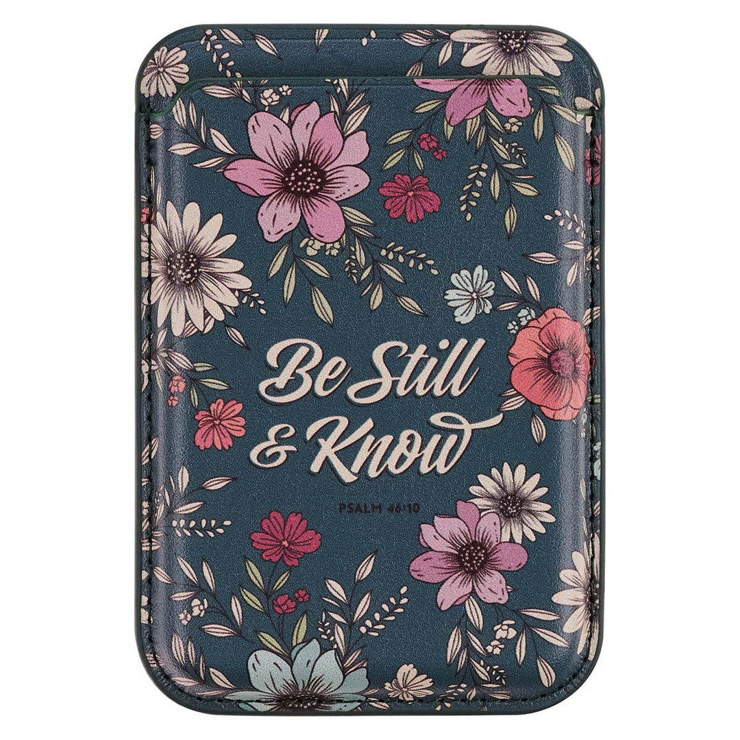 Phone Wallet Magnetic Teal Be Still &amp; Know Ps. 46:10